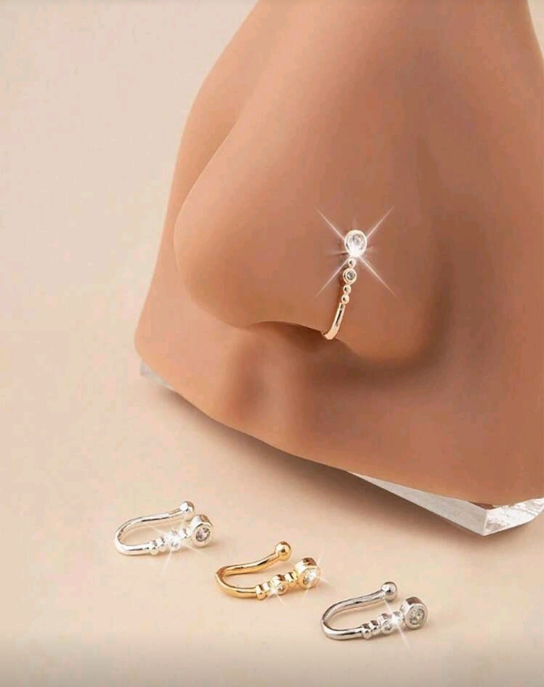1pc Delicate And Elegant Copper Gourd Shaped Artificial CZ Nose Ring Stud Suitable For Women, Nightclub, Party, Birthday Gift