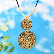 Lightweight Vegan Leather Golden Leopard Cheetah Animal Print Necklace
