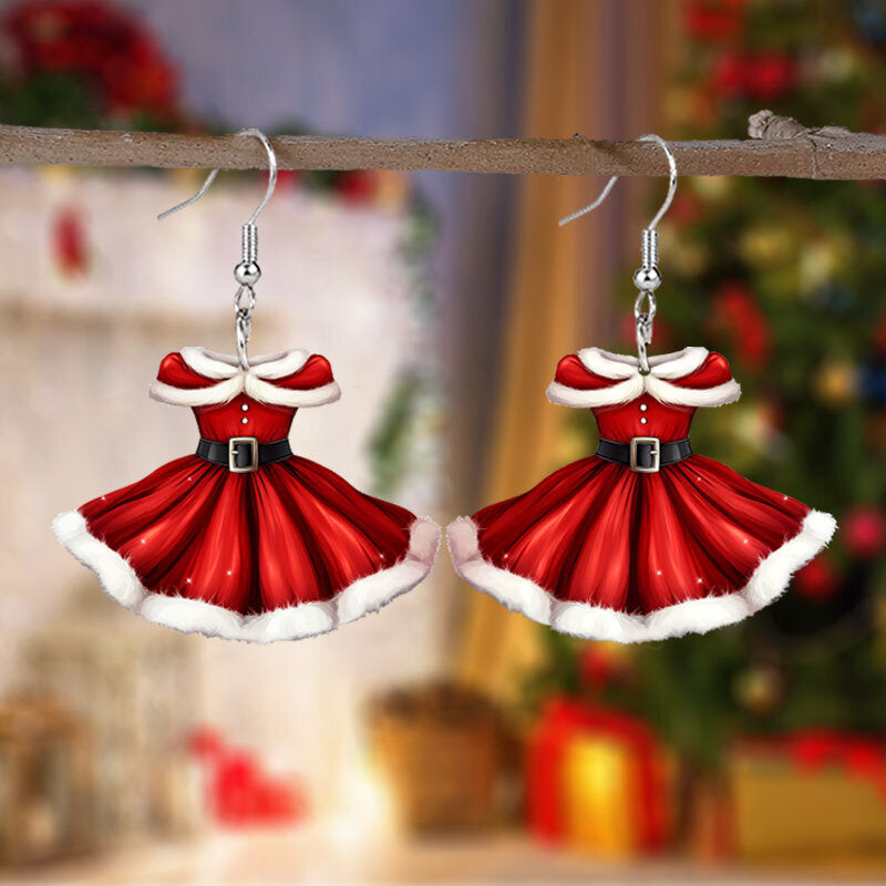 Jewelry Christmas Dress Pendant Earrings for Women Holiday Party Present