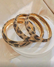 1pc Fashion Luxury Rhinestone Geometric Round Metal Bangle Bracelets, High-End Jewelry For Women Party