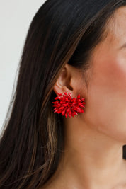Summer Flower Bold Colorful Beaded Earrings