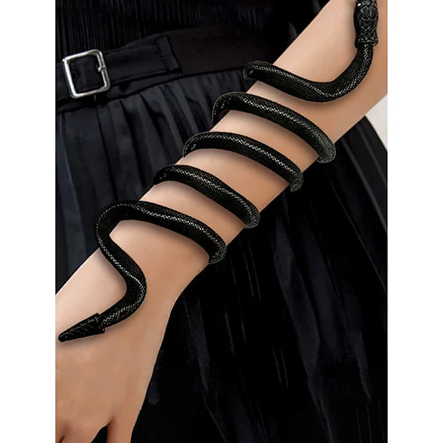Women’s Snake Bracelet for Halloween – Adjustable Gothic Snake Bangle, Perfect for Parties, Costumes, and Daily Wear
