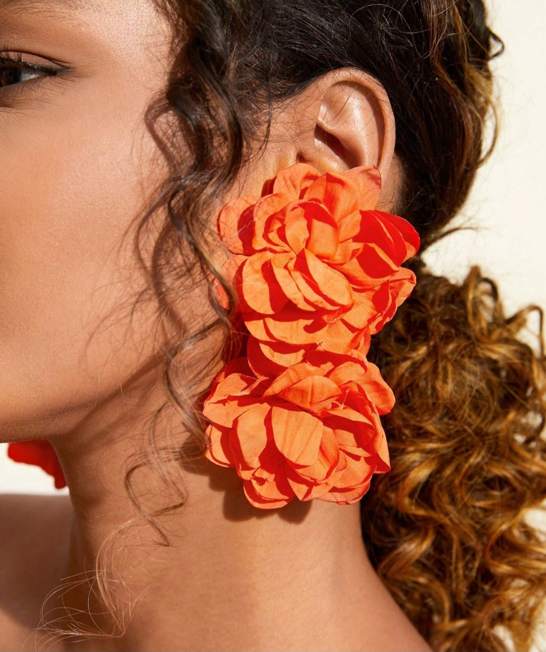 Handmade Fashion Resort Inspired Large Flower Earrings For Women