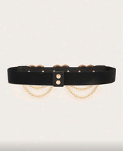 1pc Women's Elastic Waist Belt With Heart-Shaped Buckle Halloween Valentine's Day Summer, School Fall, Autumn, Halloween