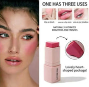Heart-shaped 3-in-1 Cream Blush Stick pink Bubble