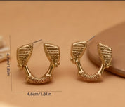Golden Pharaoh Face Statement Earrings