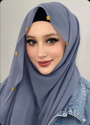 20pcs/ Box Hijab Scarf Rings, Hollow Scarf Clips Pins For Hijabs, Hair Braid Rings, Hijab Accessories For Dress