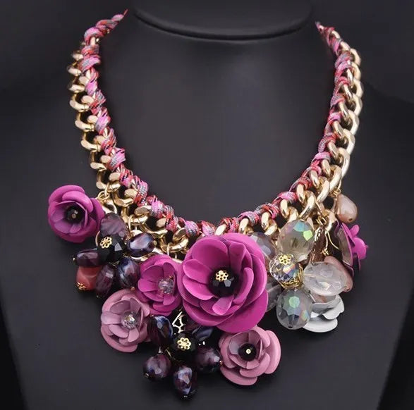 Purple Flower neclace