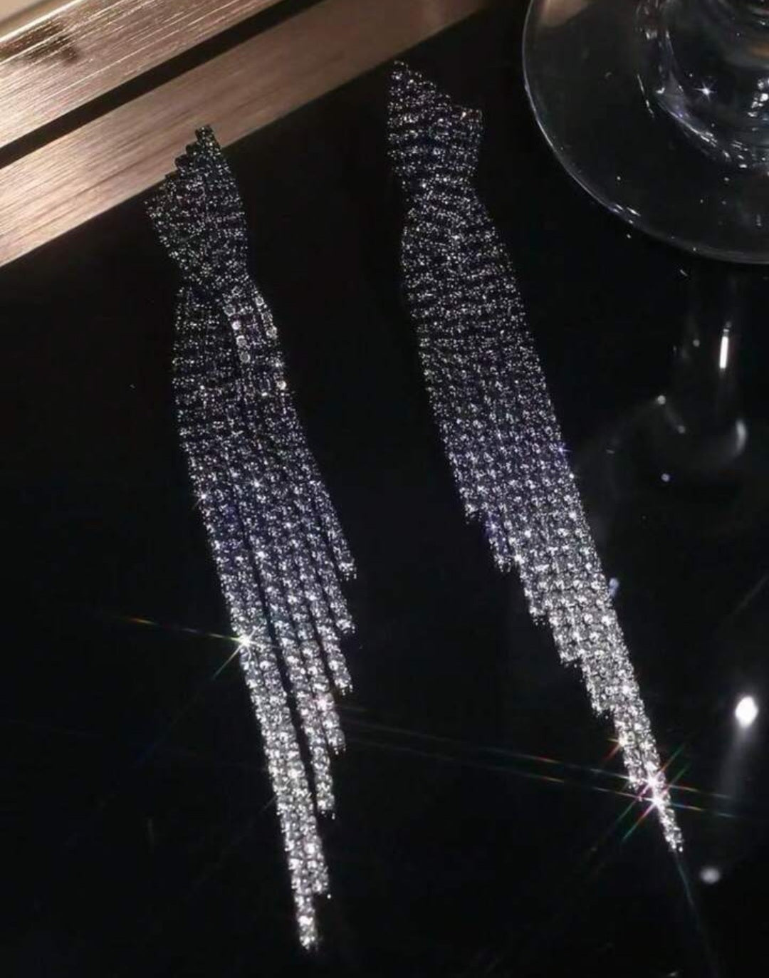1 Pair of Elegant Earrings for Women with Full Rhinestones and Gradient Tassels, Versatile Fashion Earrings for Wedding, Party, or Formal Dress