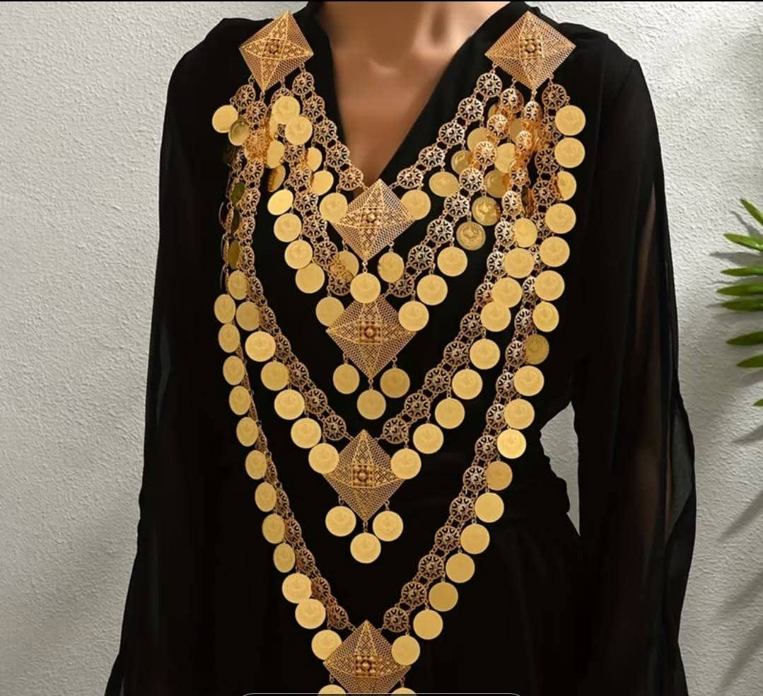 Royal Gold Coin Statement Necklace