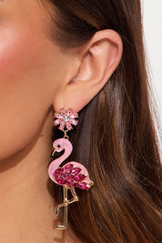 Flamingos Before Amigos Earrings - Pink/combo