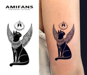 Egyptian Pharaoh Cat Temporary Tattoo – Mystical Ancient Feline Design