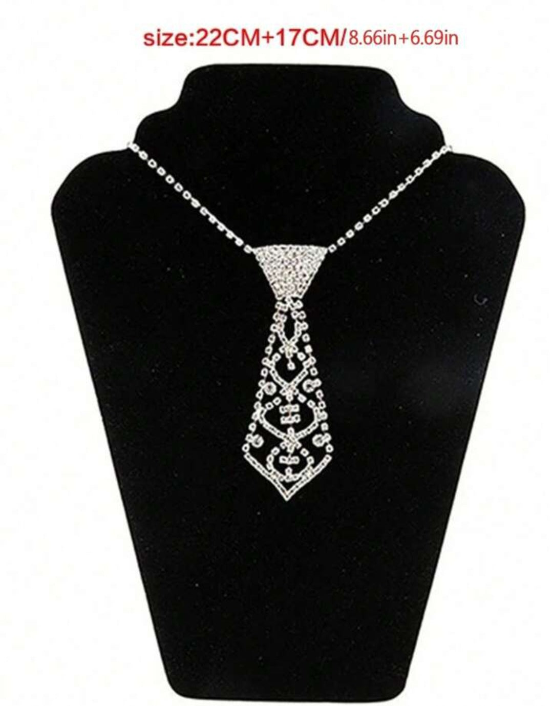 Elegant Tie-Shaped Necklace Adorned with Glitter and Rhinestones, Adjustable, Perfect for Trendy Occasions Like Graduation Parties, Valentine’s Day, and Mother’s Day – Ideal Gift