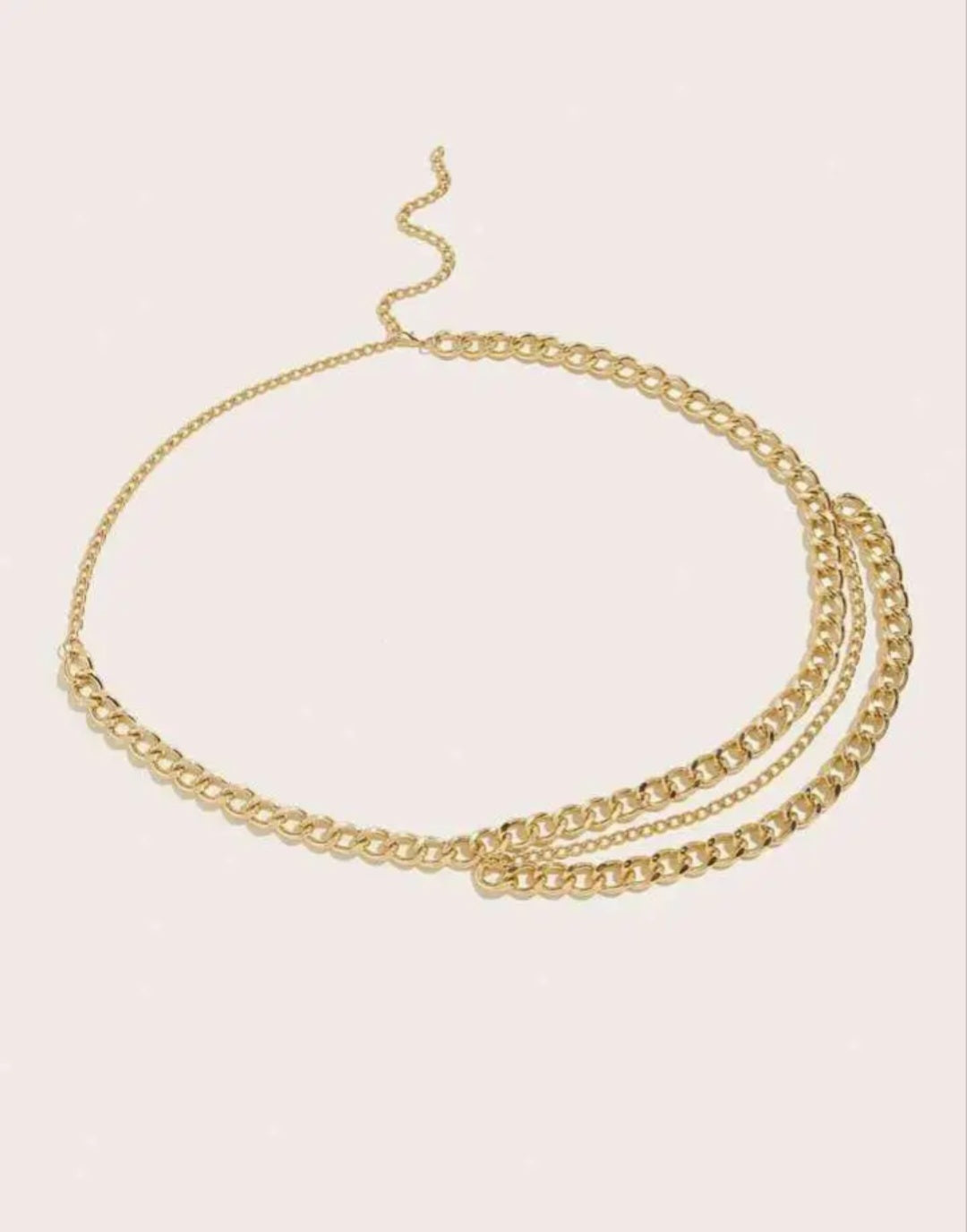 1pc Women’s Thick & Thin Chains Combination Tassel Waist Chain, 105cm Party Halloween