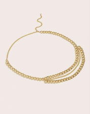 1pc Women’s Thick & Thin Chains Combination Tassel Waist Chain, 105cm Party Halloween