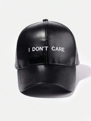 SHEIN 1pc Minimalist Leather I DON’T CARE Embroidered Unisex Baseball Cap