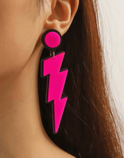 Thunder Strikes Earrings - Pink