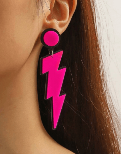 Thunder Strikes Earrings - Pink
