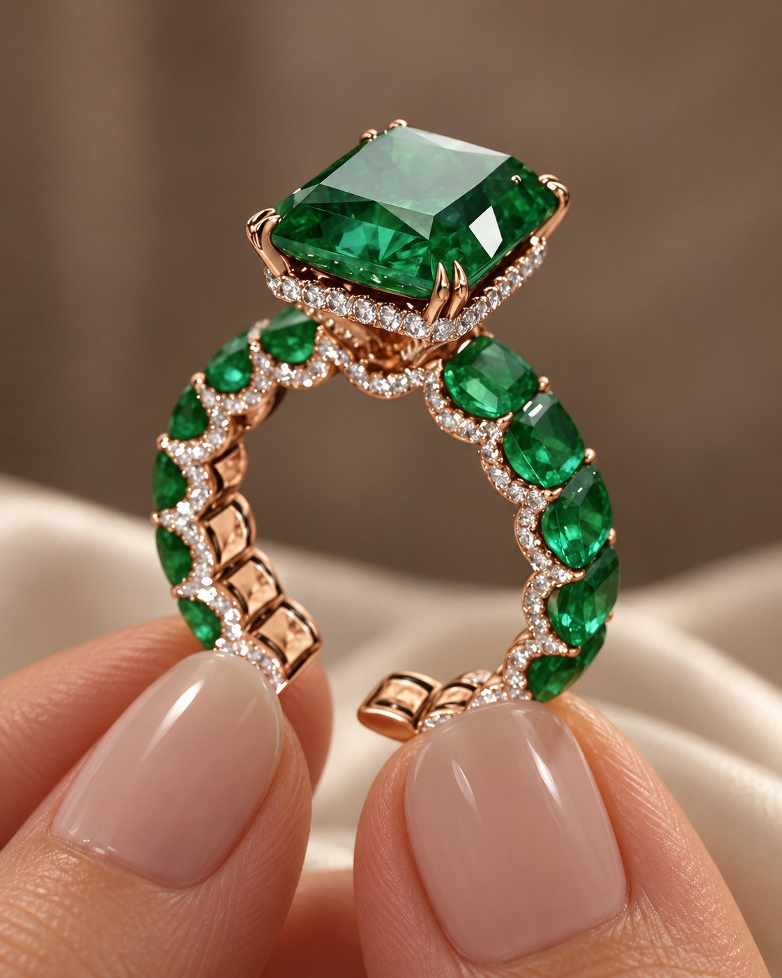 Green  Sotiya Radiant-Cut Ring