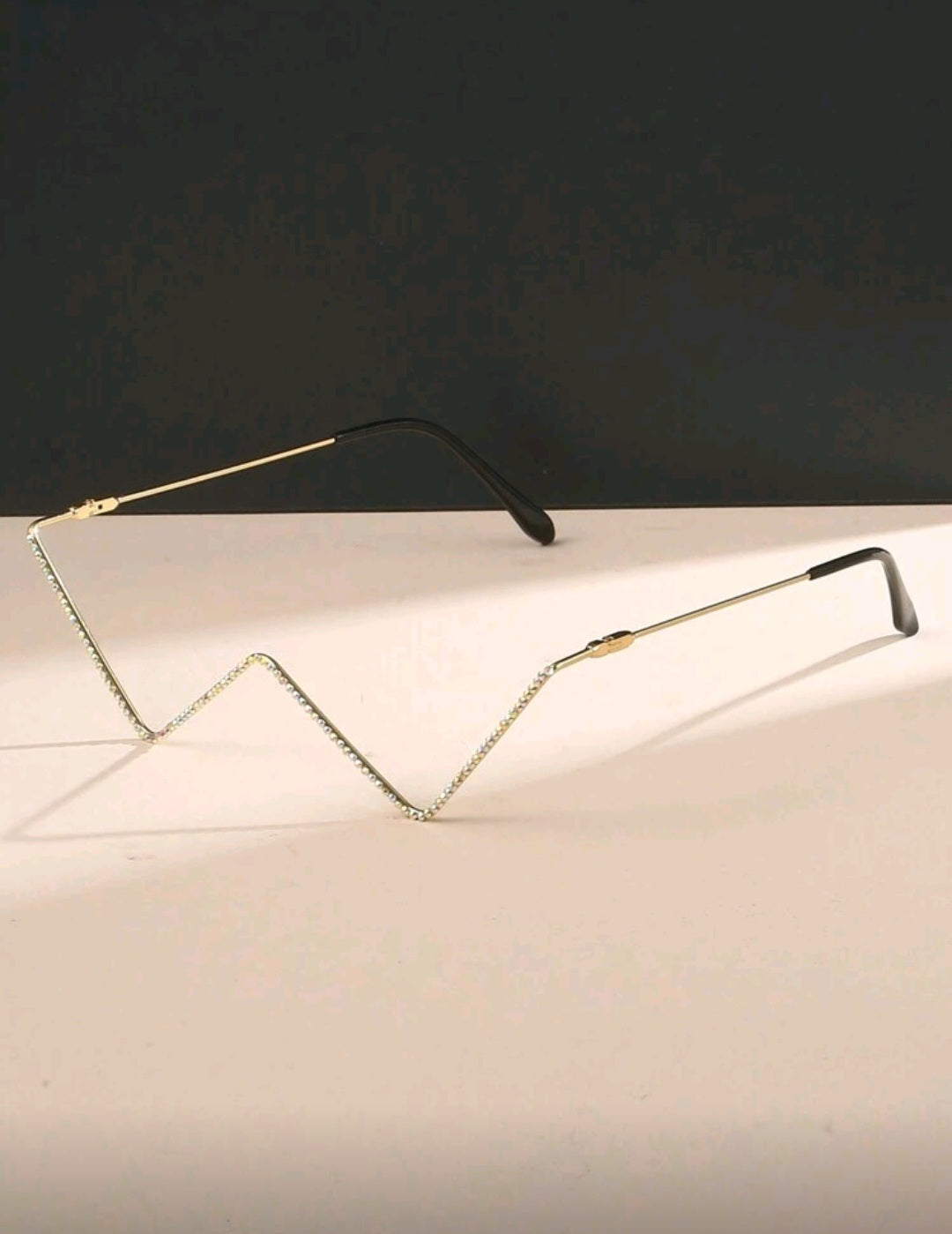 1pc Women's Metal Frame Decorative Hollow Shape, Rhinestone Inlay Shiny And Eyeglasses Without Lens, Suitable For Daily Travel And Selfie Use Beach Accessories For Women Glasses