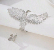 2pcs/Set Phoenix Charm Exaggerated Personalized Cuff Bracelet & Ring Set, European & American Style