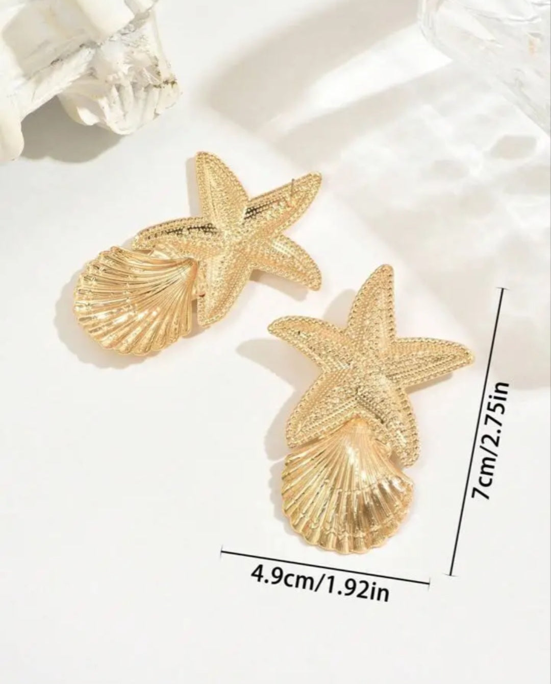 2pcs Elegant Sexy Party Asymmetrical Exaggerated Gold