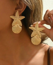 2pcs Elegant Sexy Party Asymmetrical Exaggerated Gold
