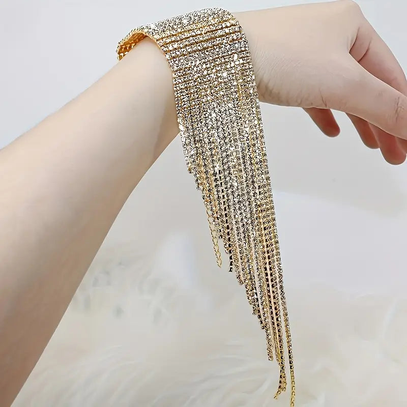 Long Tassel Rhinestone Bracelet