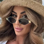 SHEIN Rhombus Metal Small Frame Y2K Fashion Fashion Glasses