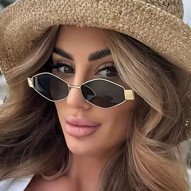 SHEIN Rhombus Metal Small Frame Y2K Fashion Fashion Glasses