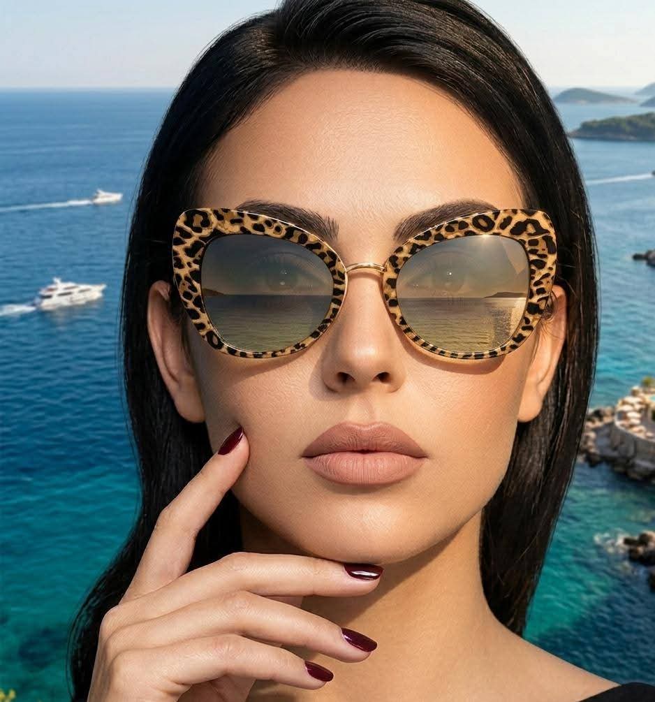 Chic Summer Vibes: Leopard Print Cat-Eye Sunglasses