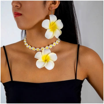 Toucana Egg Flower Earrings for Women – Boho Oversized Statement Party & Wedding Jewelry Set