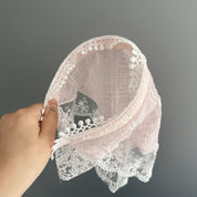 Lace Triangle Scarf Headband, Fresh Sweet Crushed Flower Hairbands, French Rustic Style Headwear, Hair Accessories for Girls and Women