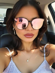Dollger Round Polarized cat eye sunglasses for women men fashion shades