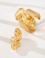 Modern Abstract Face Bracelet and Ring Set