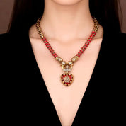 Royal Red & Gold Statement Necklace