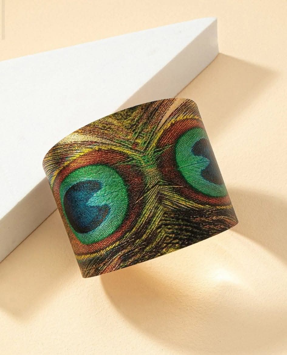 Peacock Feather Cuff Bracelet for Women – Mood, Minimalist, Trendy Hand Jewelry, Best-Selling Gift, Party 2024 New Style