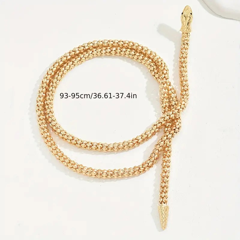 Gold Snack necklace and earring