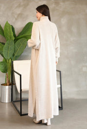 Trendyol Turtleneck Long Sleeve Ankle Length Solid Color Dress Hollowed Out Openwork