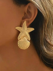 2pcs Elegant Sexy Party Asymmetrical Exaggerated Gold