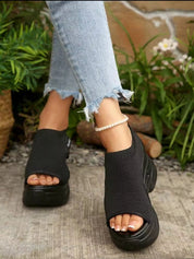 Women's Lightweight Platform Wedge Sandals – Open Toe Slip-On Comfort Shoes