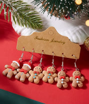 Handmade Gingerbread Man Earrings: Polymer Clay Christmas Jewelry