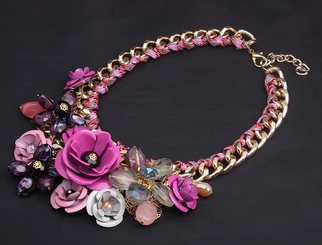 Purple Flower neclace
