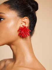 Summer Flower Bold Colorful Beaded Earrings