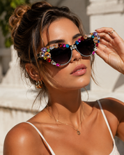 Luxury Crystal Oversized Cat Sunglasses Elegant Festival Party Eye Accessories