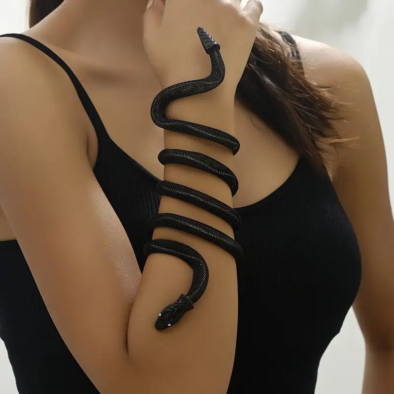 Women’s Snake Bracelet for Halloween – Adjustable Gothic Snake Bangle, Perfect for Parties, Costumes, and Daily Wear