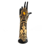 Retro Lace Necklace with Irregular Gemstone Inlays