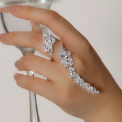 1pc Shiny Zirconia Leaf Design Ring – Modern Party Decoration, Women’s Accessory, Simple Jewelry