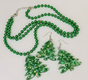 Christmas Tree Resin Jewelry Set