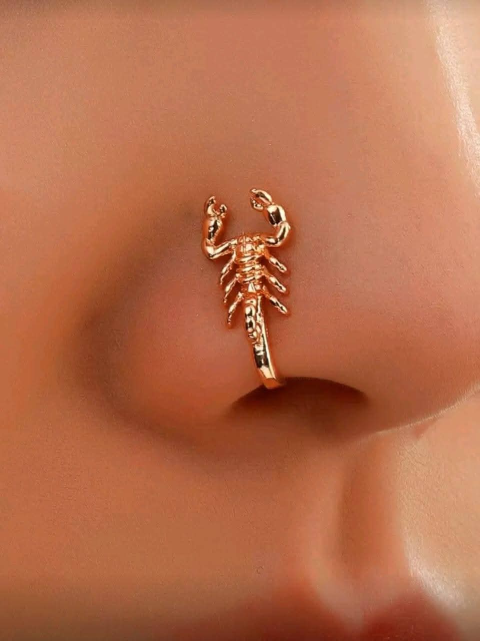 Scorpion-Shaped Sculpted Gold-Plated Nose Clip
